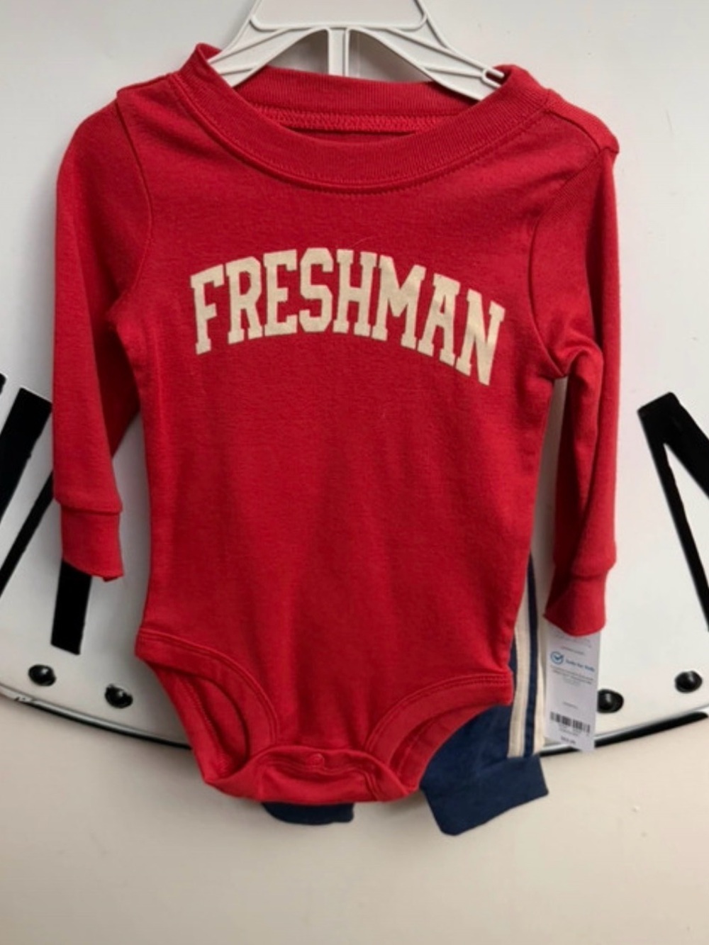 Red "Freshman" Long-Sleeve Baby 2-Piece